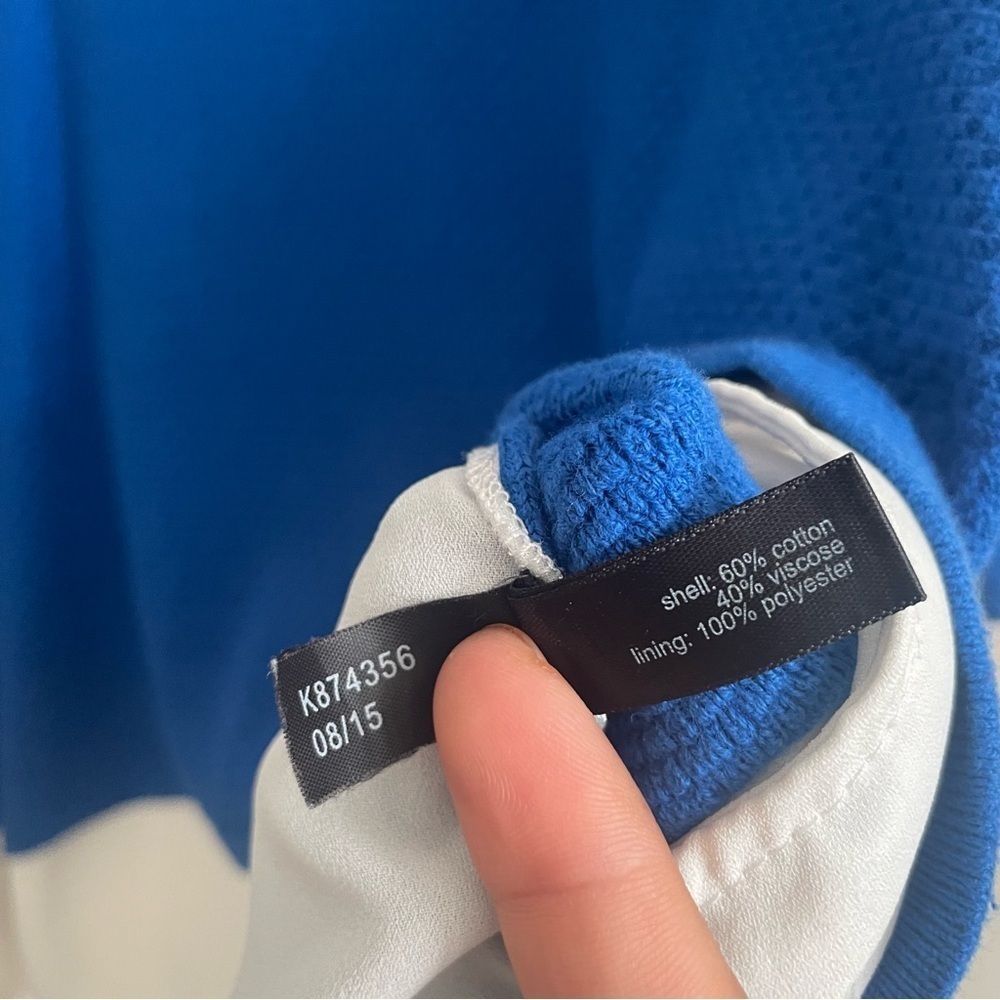 The Limited woman's blue top L overlaying knit preppy sweater office career - Picture 4 of 8